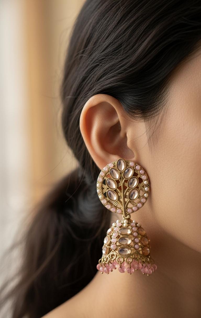 Blush Blossom Jhumkas