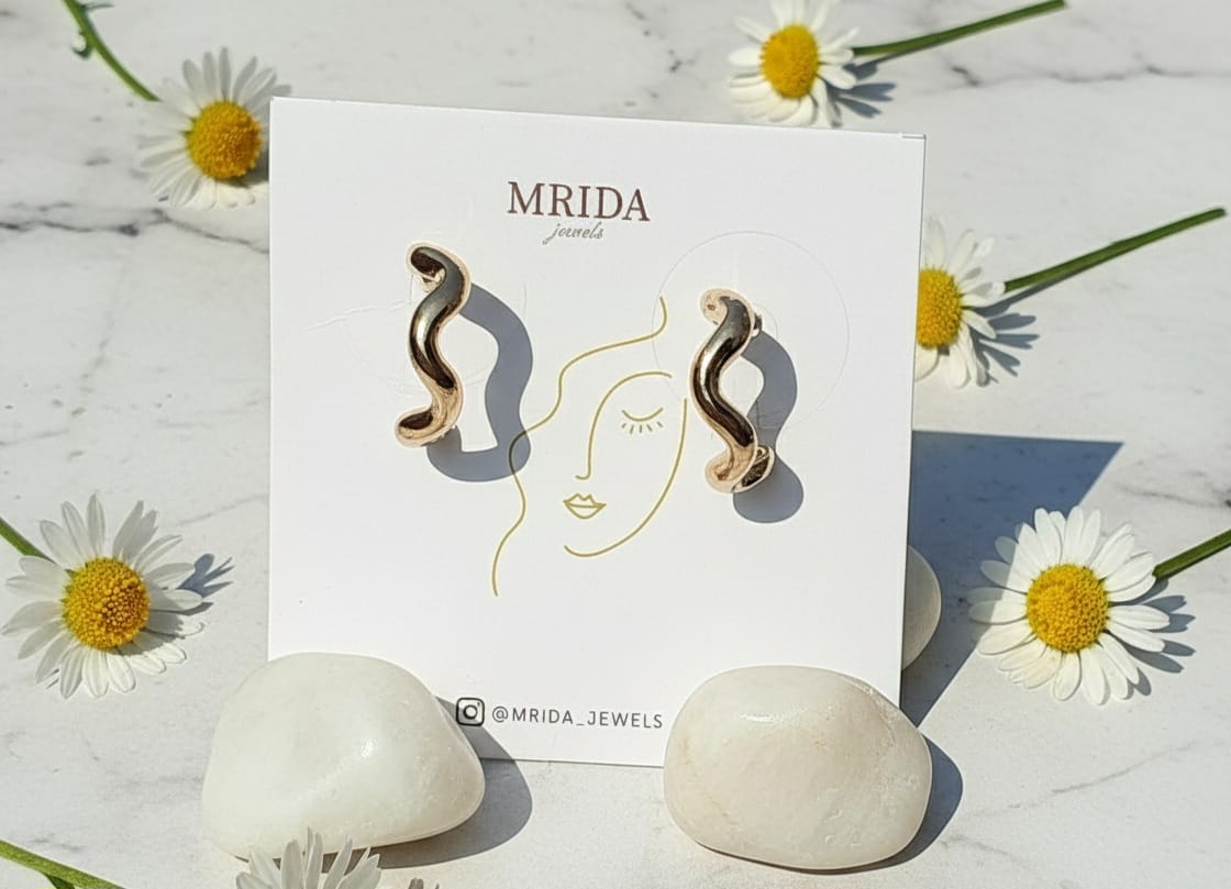 Golden Wave Hoop Earrings