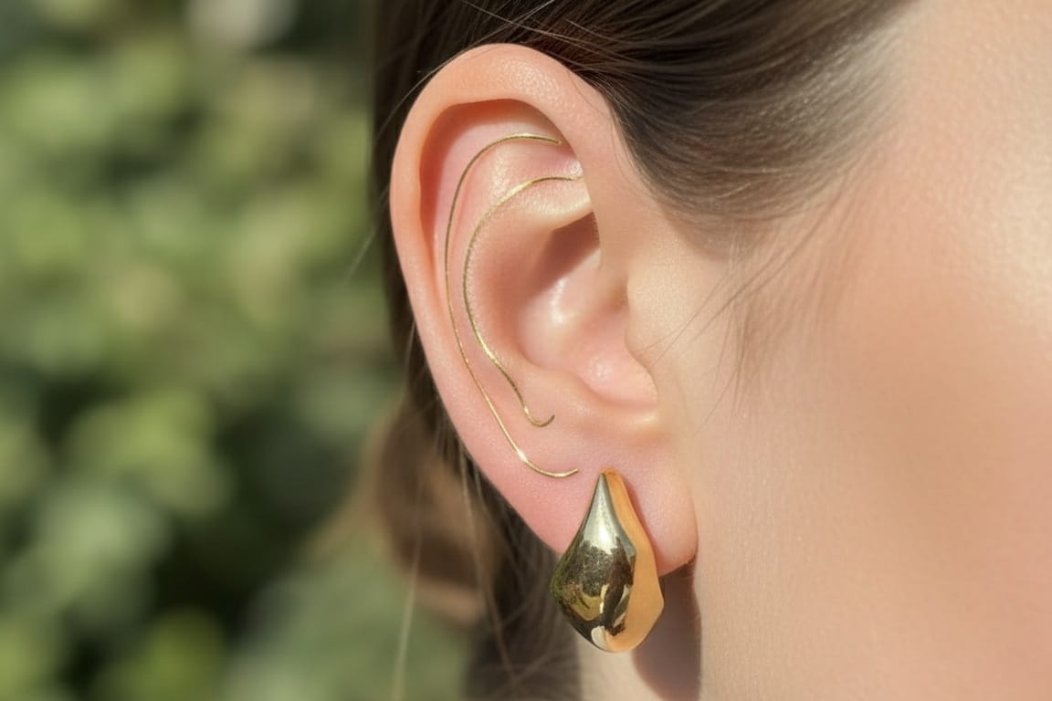Golden Dewdrop Studs