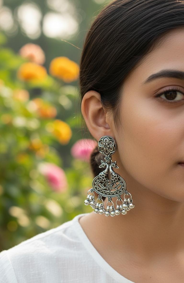 Vintage mor-mandar jhumkas