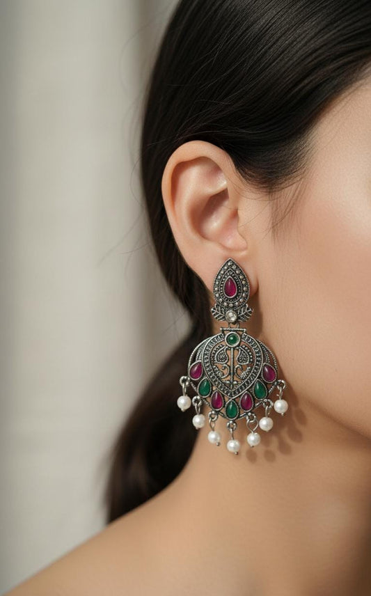 Oxydised Chandni jhumka