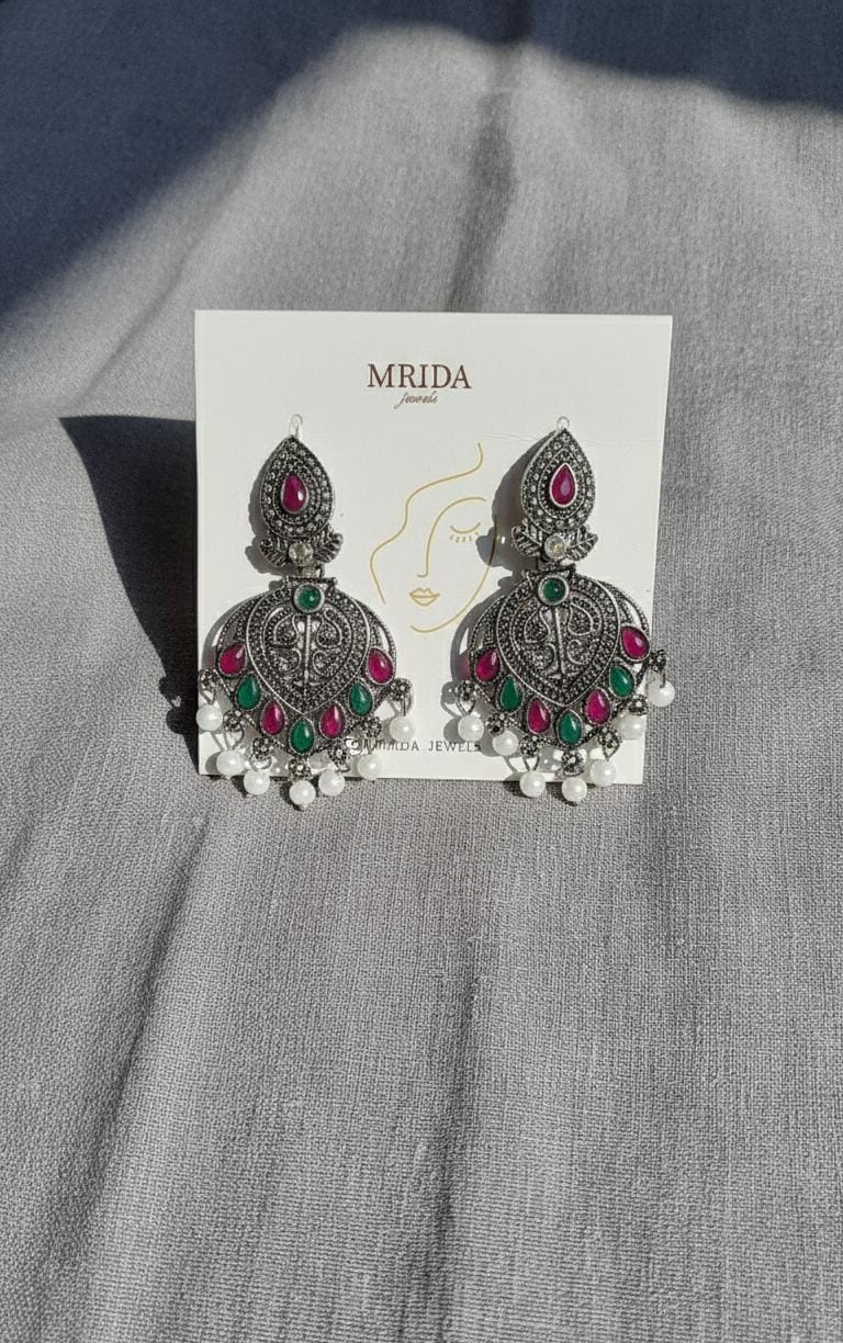 Oxydised Chandni jhumka